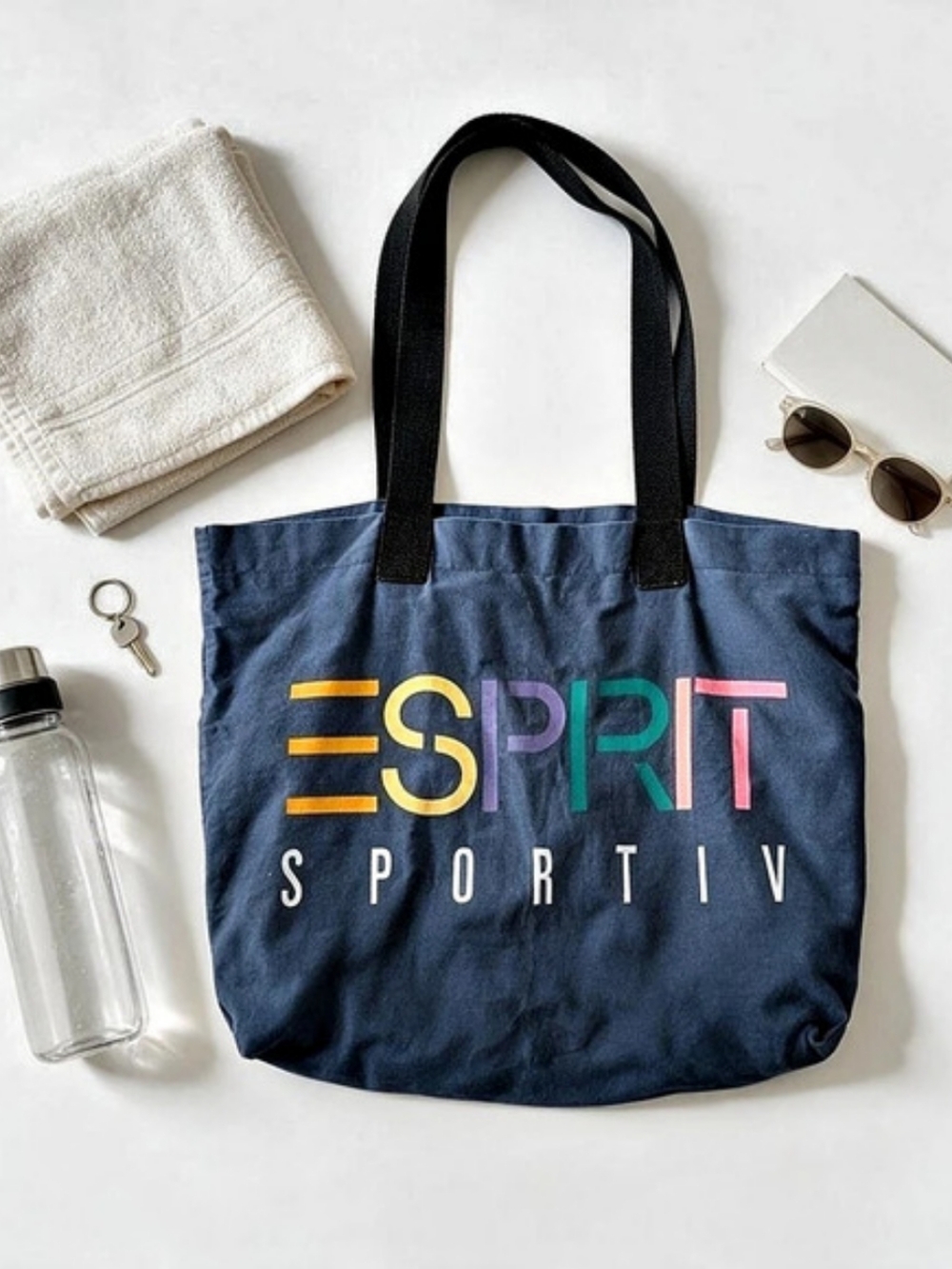 The ESPRIT Logo Must Have Tote Bag- Navy Canvas 20" x 15"
